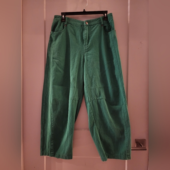 JODIFL Denim - JODIFL Green Wide-Leg Jeans